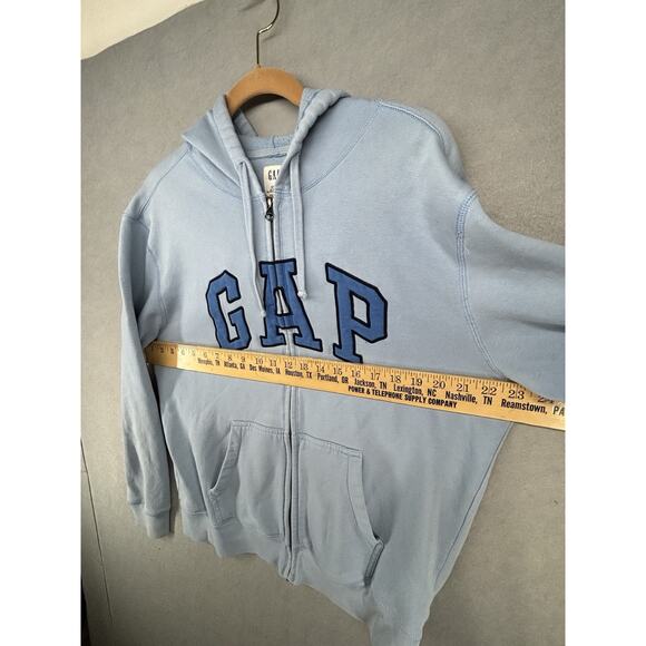GAP Full Zip Hoodie Sweatshirt Pockets Casual Comfy Blue Large - Picture 7 of 8
